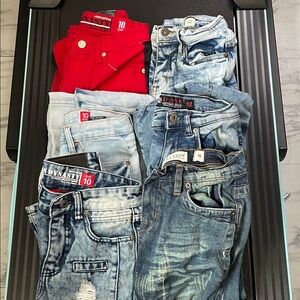 Boys Assorted Denim and Red Pants Collection